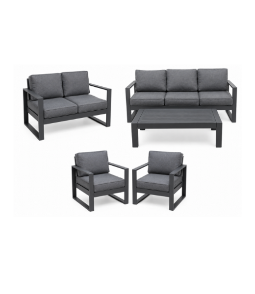 54531 Gray Aluminum Outdoor Patio Set Of 5-pcs