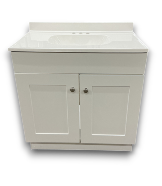54564 Dover True White Bathroom Vanity With Top 30"