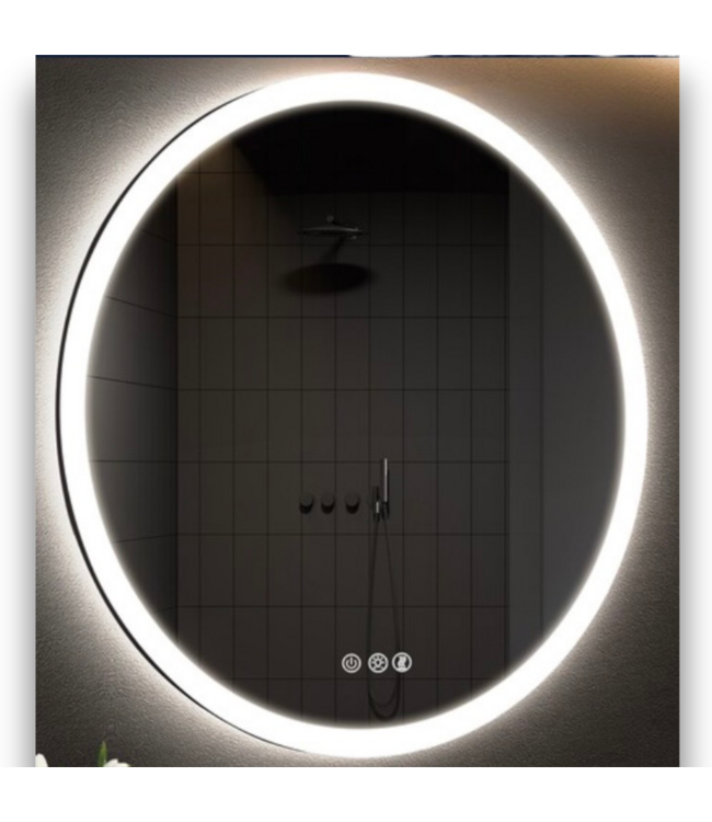 54571 Polished Frameless Round Led Lighted Fog Free Mirror