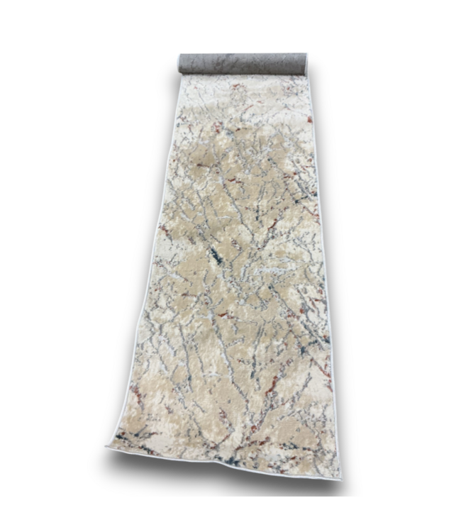 54583 Marfi Collection Multi Color Abstract Runner Rug 2 X 8