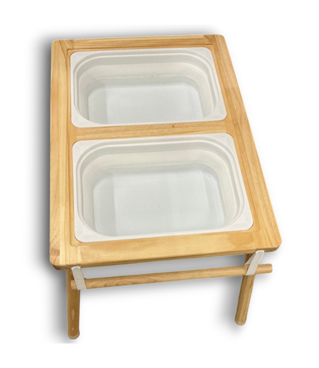 54577 Wooden Sensory Table With 2 Stools For Toddlers