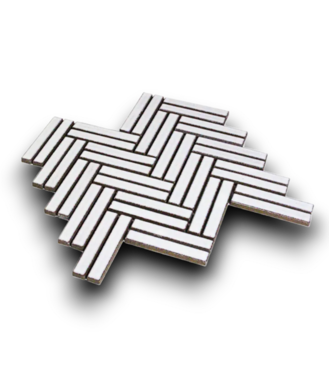 54591 White Mosaic Wall & Floor Tile Set Of 3 Boxes