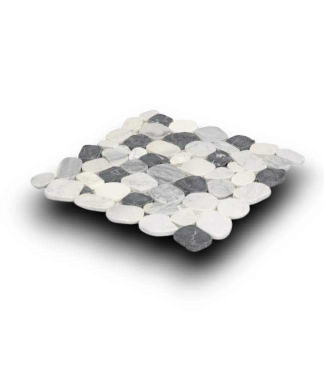 54613 Nero Quartz Mosaic Tile Set Of 3 Boxes (35 Sq. Ft)