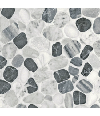 54613 Nero Quartz Mosaic Tile Set Of 3 Boxes (35 Sq. Ft)
