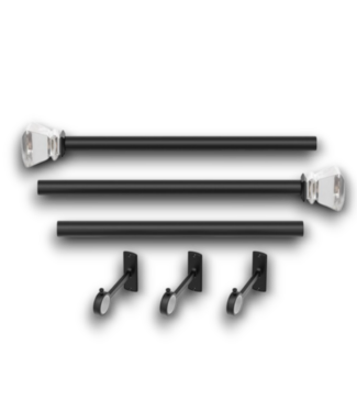 54621 Matte Black Curtain Rod With Crystal Finals 72"