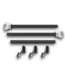 54621 Matte Black Curtain Rod With Crystal Finals 72"