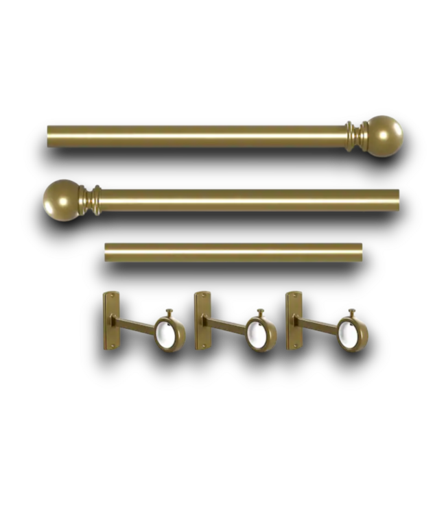 54622 72” To 144” Brushed Gold Drapery Rod Set