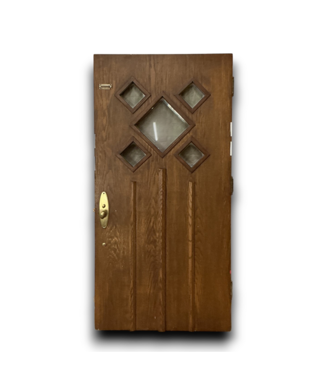 54629 40 X 80 Dark Brown Top Half Light Entry Door