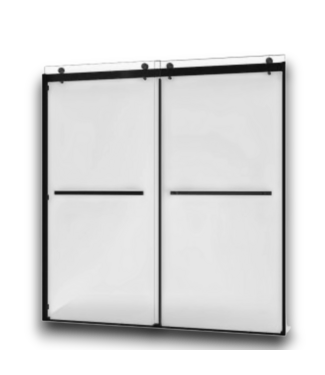 54631 Sapphire Matte Black Sliding Shower Door 56" To 60"w