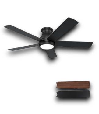 54645 Black 5-blade Ceiling Fan With Led 52"