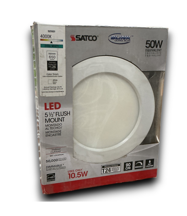 54649 5.5”  Flush Mount White Recessed Lights
