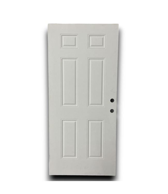 54630 36 X 79 White 6 Panel Exterior Steel Door