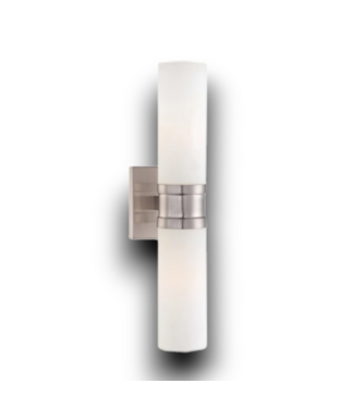 54659 2 Light And Shade Brushed Nickel Wall Sconce