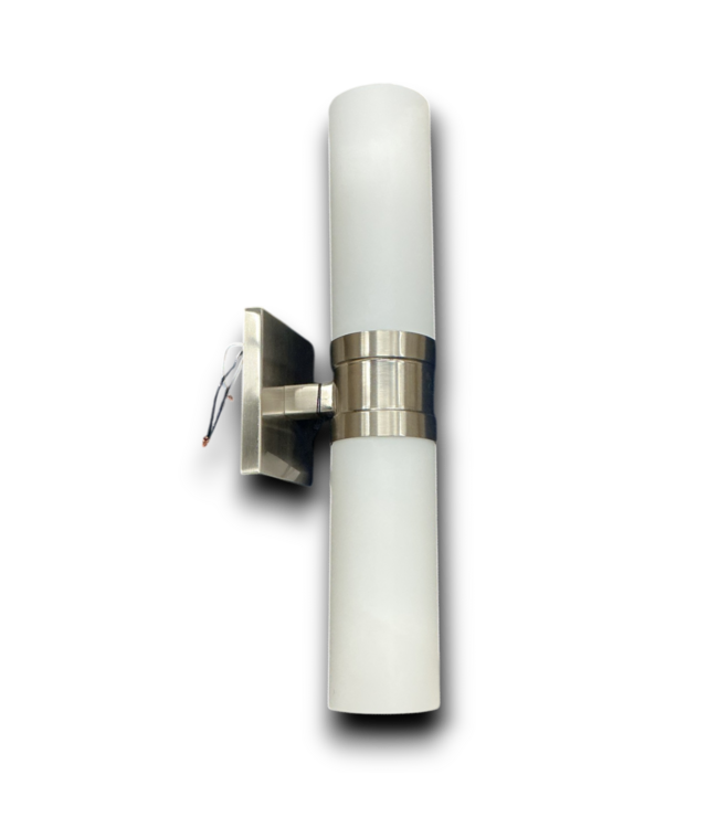 54659 2 Light And Shade Brushed Nickel Wall Sconce