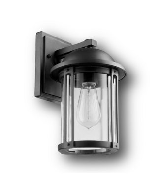 Bud's Warehouse 50673 12.5-in H Matte Black Outdoor Wall Light