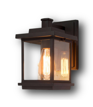 Bud's Warehouse 51898 Melusio 1-Light Black Outdoor Wall Lantern