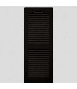 46189 Vantage Black Louvered Exterior Shutters (2-Pack)