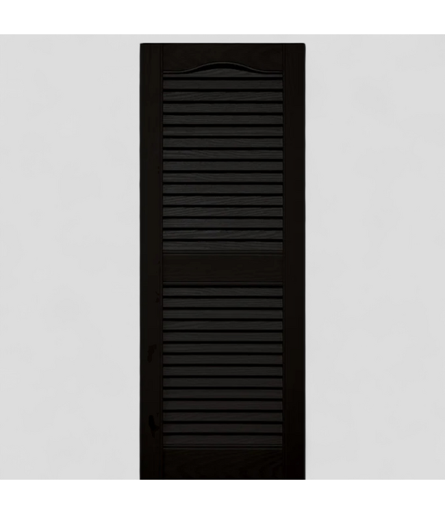 46189 Vantage Black Louvered Exterior Shutters (2-Pack)