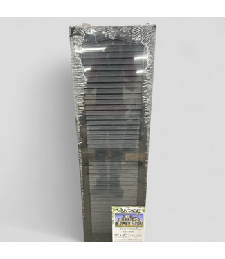 46186 Vantage Black Louvered Exterior Shutters (2-Pack)