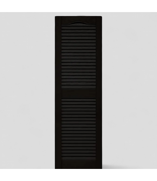 46186 Vantage Black Louvered Exterior Shutters (2-pack)