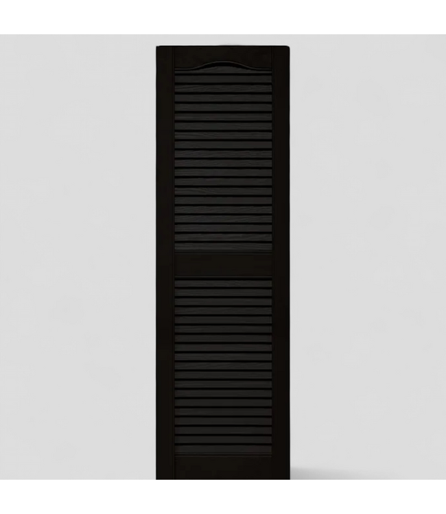 46186 Vantage Black Louvered Exterior Shutters (2-Pack)