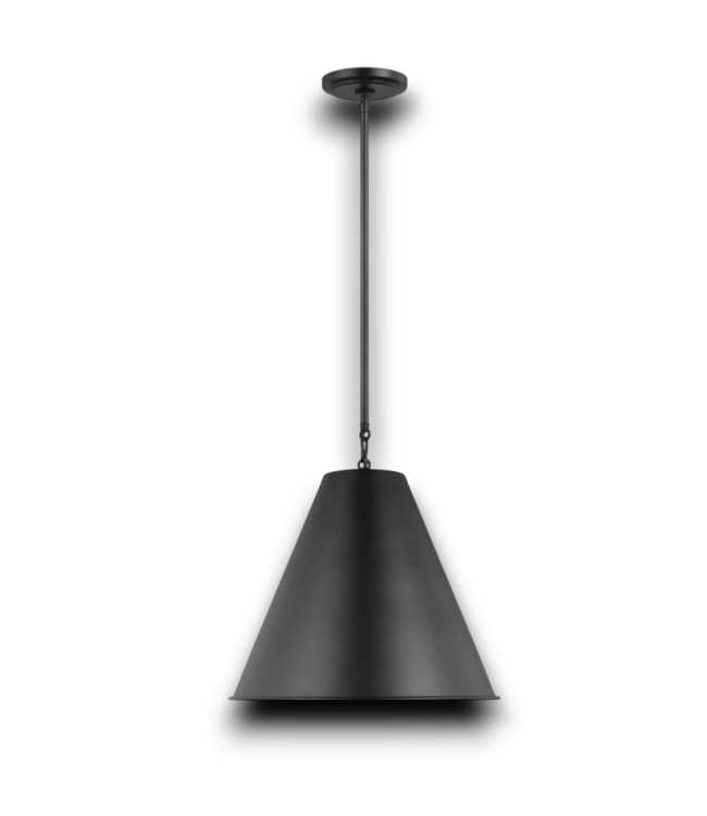 54281 Black Cone 1-light Pendant Light