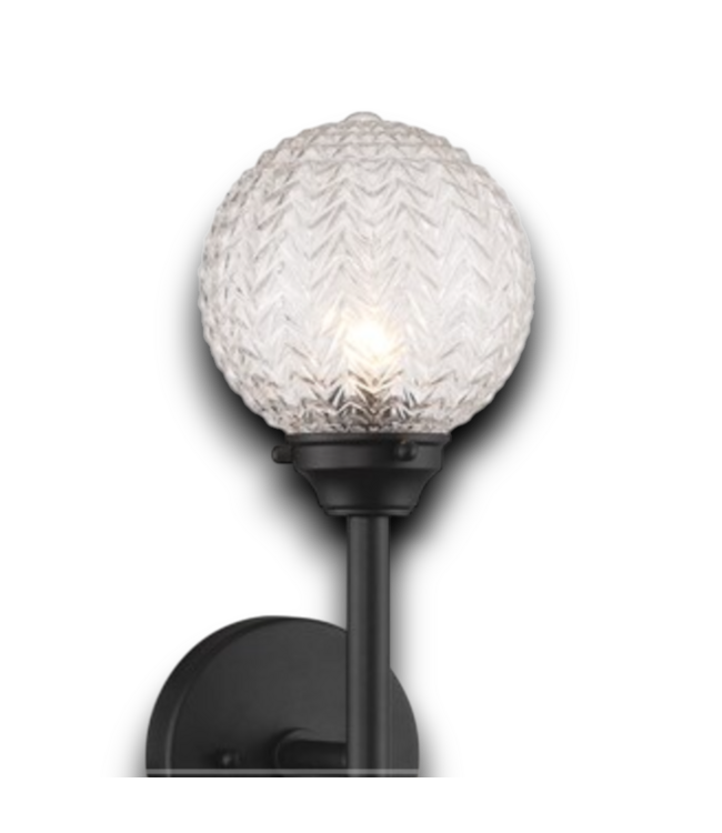54193 Black 2-light Globes Wall Sconce