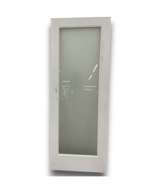 52724 White Full-Lite Frosted Glass Pantry Door RH 30" x 80"