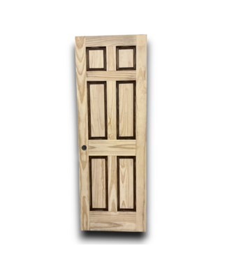54038 Masonite 28x80 6-Panel Solid Core Interior Door LH Natural Wood