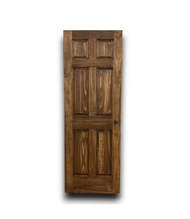 54038 Masonite 28x80 6-Panel Solid Core Interior Door LH Natural Wood