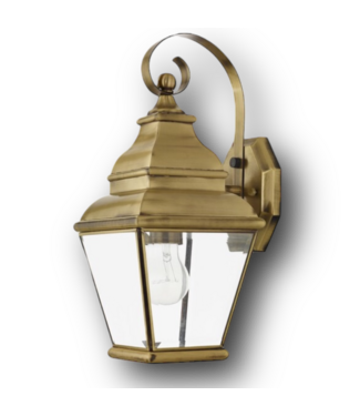 Bud's Warehouse 51910 Exeter 1-Light Antique Brass Outdoor Wall Light