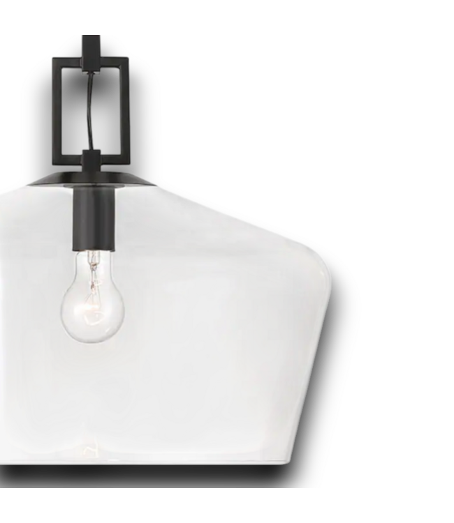 54218 Black 1-light Glass Dome Pendant Light