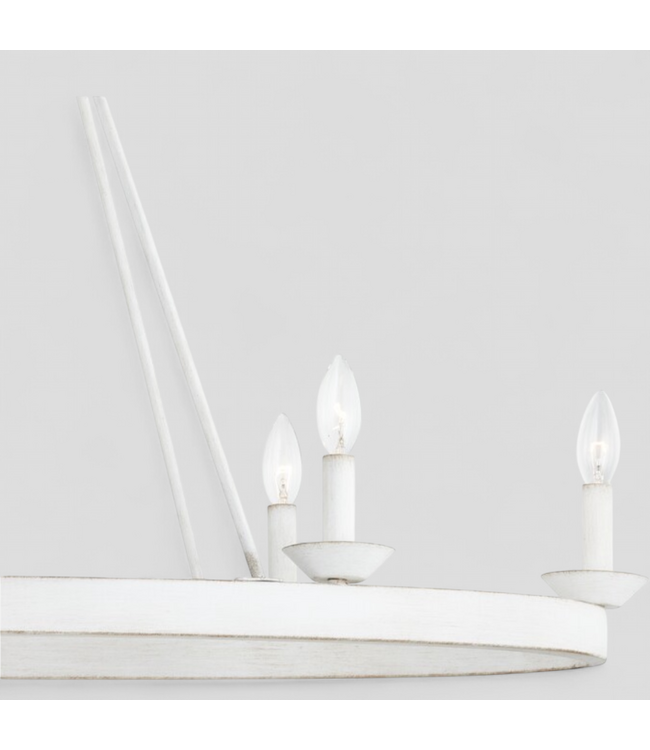 46624 Quoizel Avalina 8-Light Antique White Chandelier