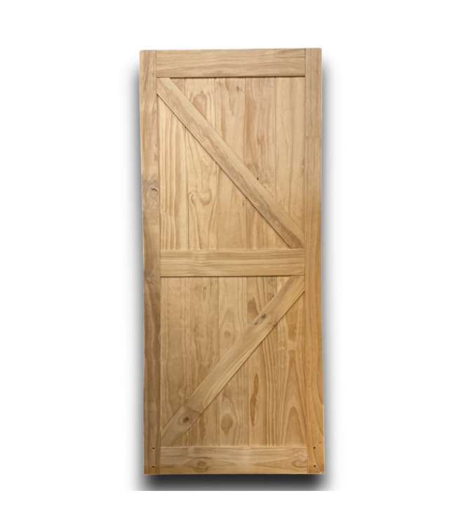 53114 Unfinished Knotty Pine K-Frame Barn Door 36" x 80"