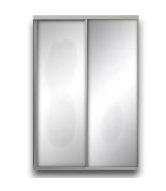 52277 Savoy White Mirrored Interior Sliding Closet Door 47" x 96"