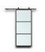 53149 Black Frosted Glass Single Barn Door 83-3/8x36