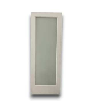 52268 Primed 1-Panel Frosted Glass Pine Slab Door 30" x 80"