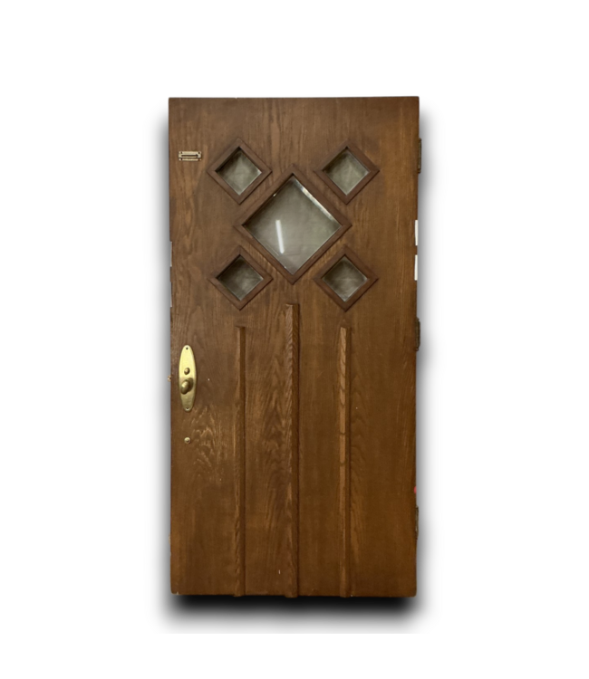 54629 40 X 80 Dark Brown Top Half Light Entry Door