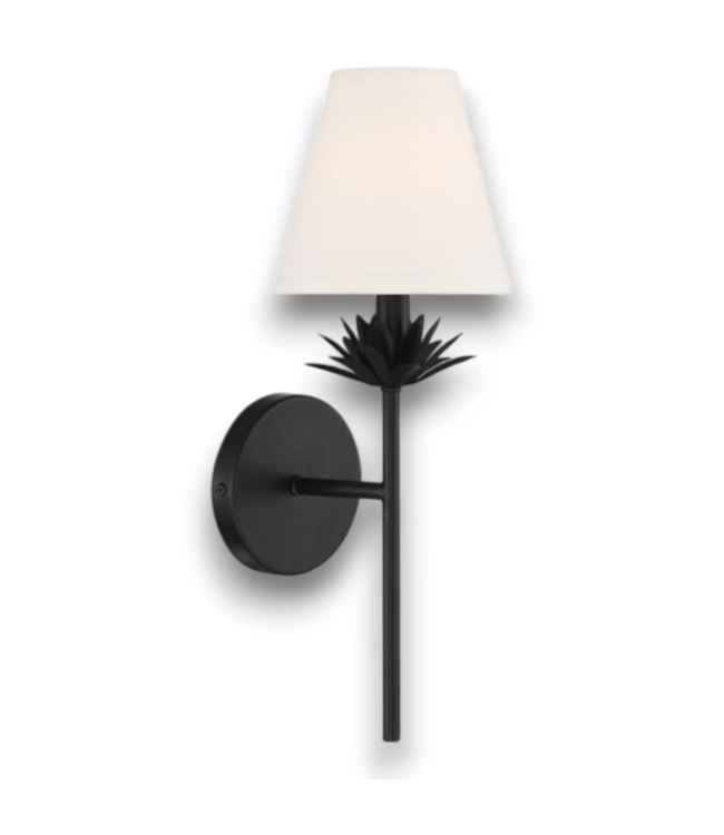 52487 1-Light Matte Black Vintage Wall Sconce