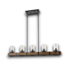 54557 Linear Wood 5-light Island Farmhouse Chandelier
