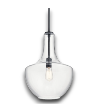 52638 Clear Glass Teardrop Pendant Light 19.75"H