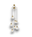 54350 Brushed Gold Clear Glass Meta Chandelier