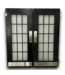 54323 Black Frosted Glass French Doors 72.25" X 80"