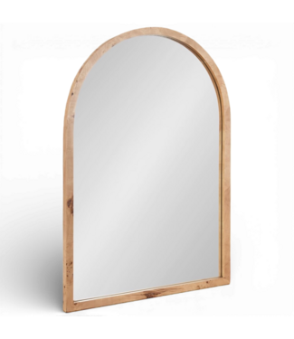 50128 Modern Burlwood Arched Mirror 22'W x 32"H