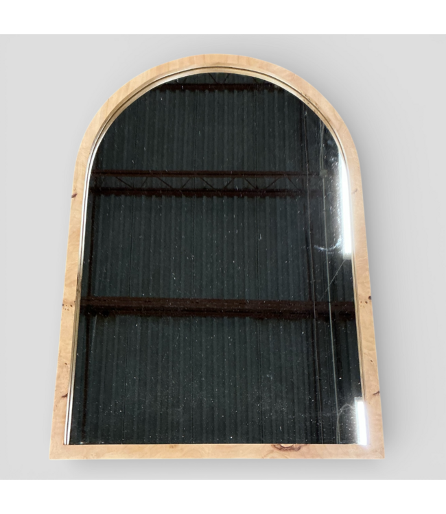 50128 Modern Burlwood Arched Mirror 22'W x 32"H