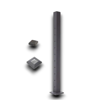 52127 Textured Black Aluminum Deck Line Post 2.5"W
