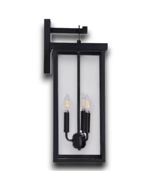 53360 Matte Black Outdoor 3-Light Wall Lantern