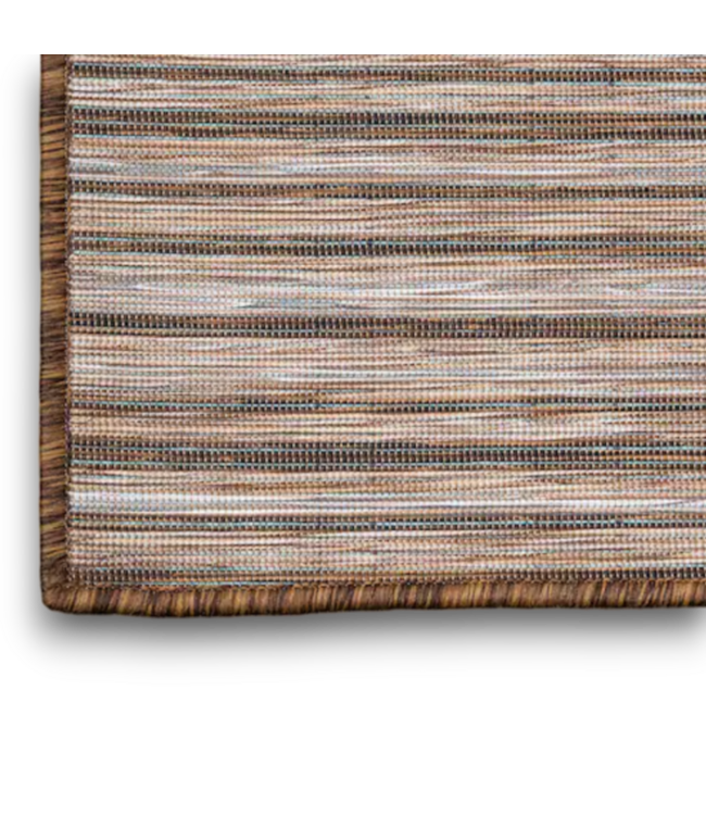 54366 Tuscan Sun Finn Pinstripe Brown Area Rug 9 X 12