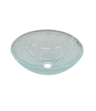 51270 White Glass Round Vessel SInk
