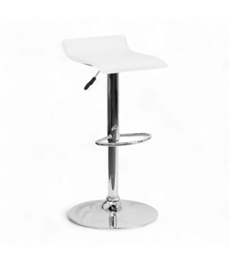 49727 White Swivel Metal Bar Stool 22.75-in H